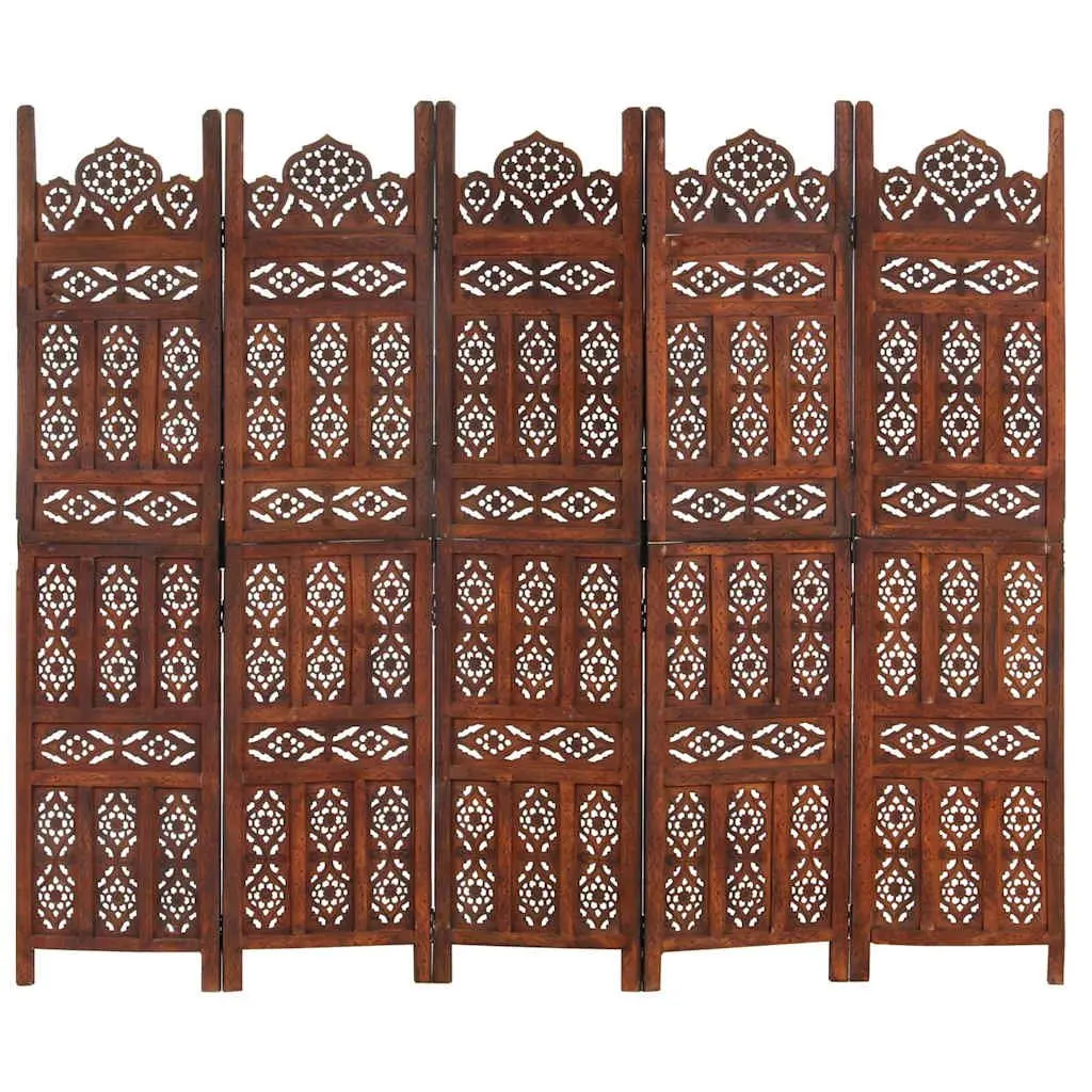 5-Panel Brown Room Divider