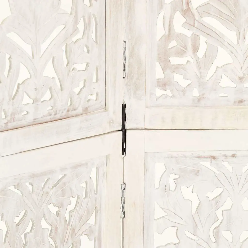 5-Panel Room Divider Folding Privacy Screen White 200x165 cm
