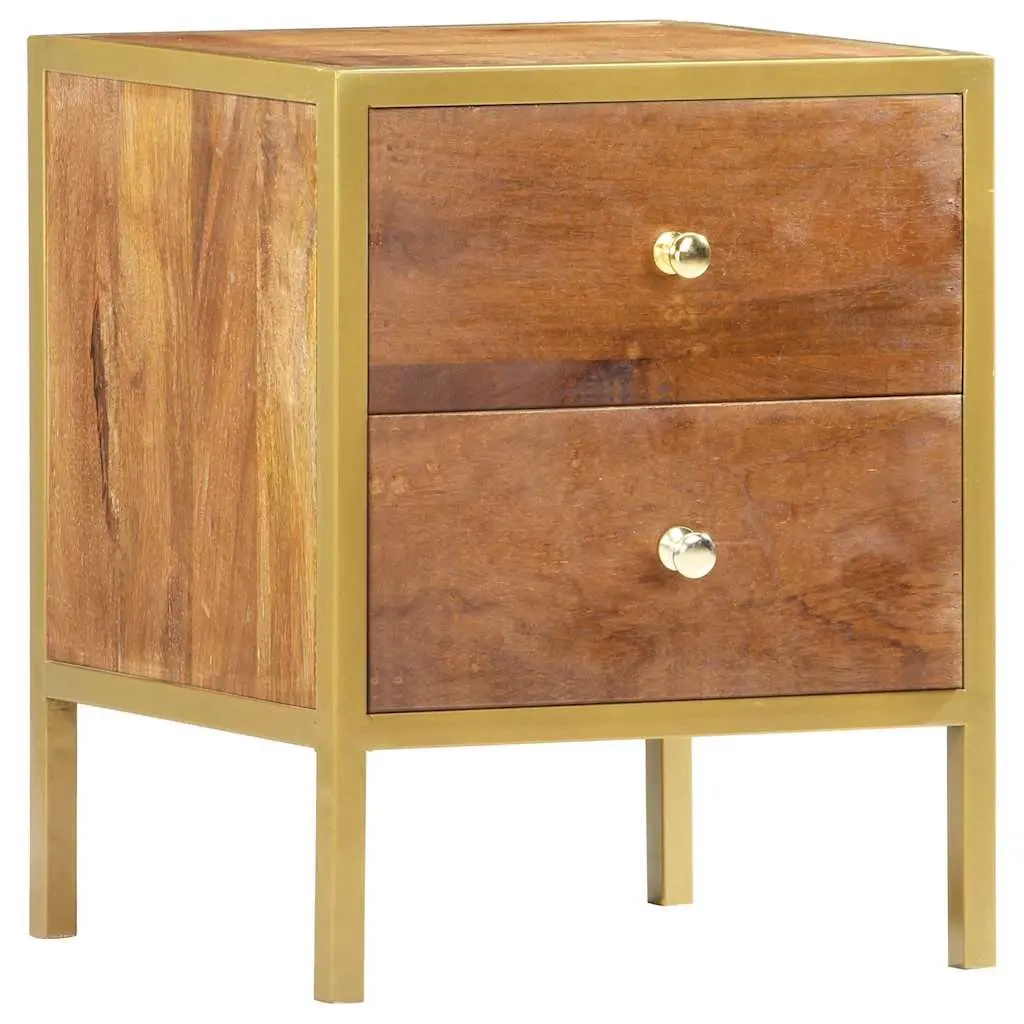 Wooden Bedside Cabinet with 2 Drawers 40x35x50 cm