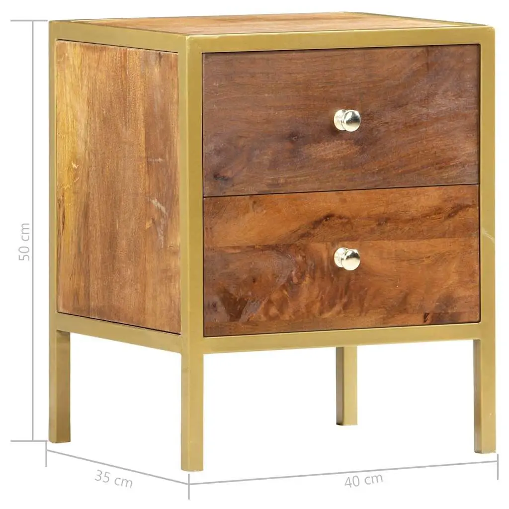 Wooden Bedside Cabinet with 2 Drawers 40x35x50 cm