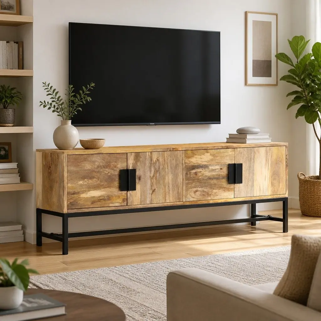 Solid Wood TV Cabinet 140x30x50 cm