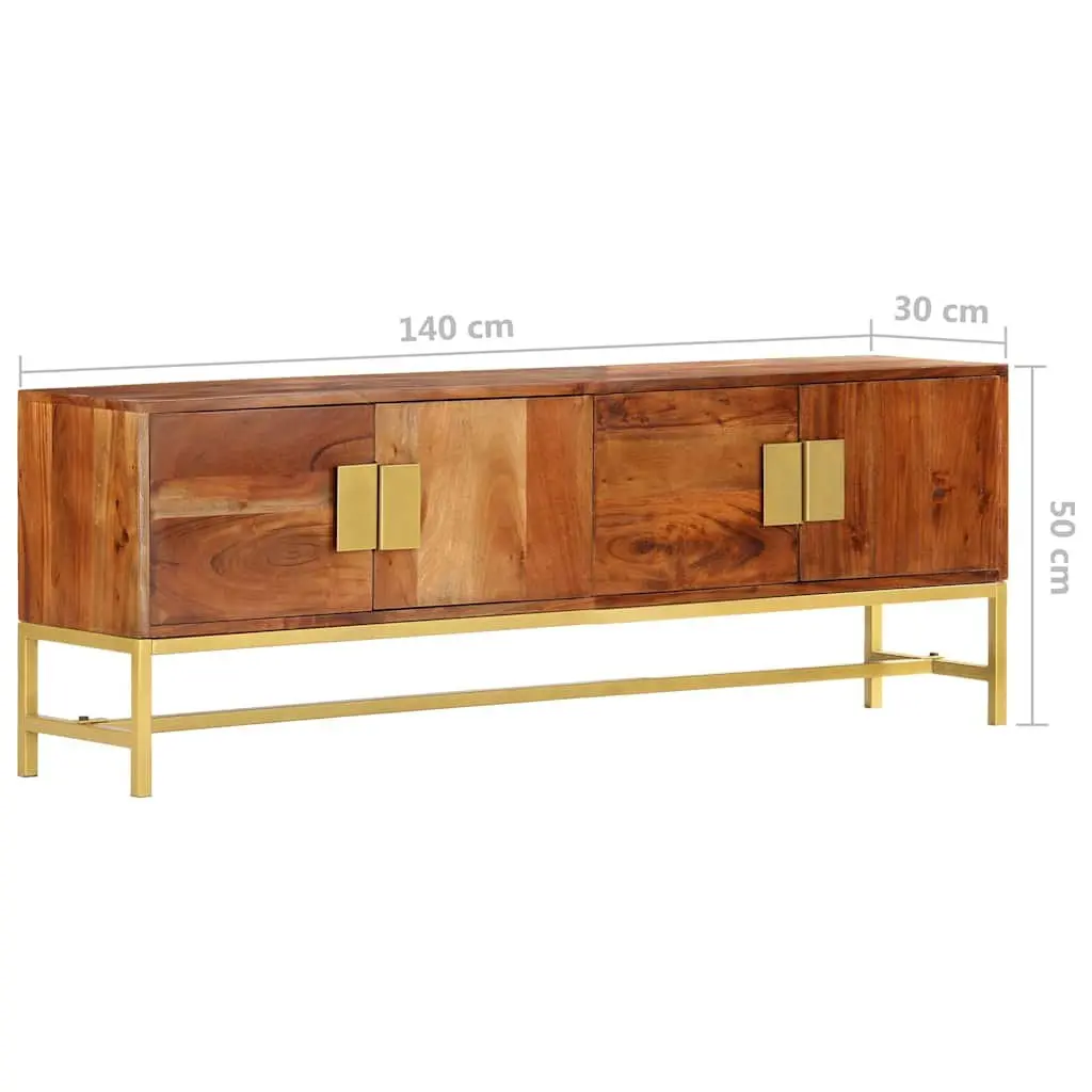TV Cabinet Storage Unit 140x30x50 cm Brown Solid Acacia Wood