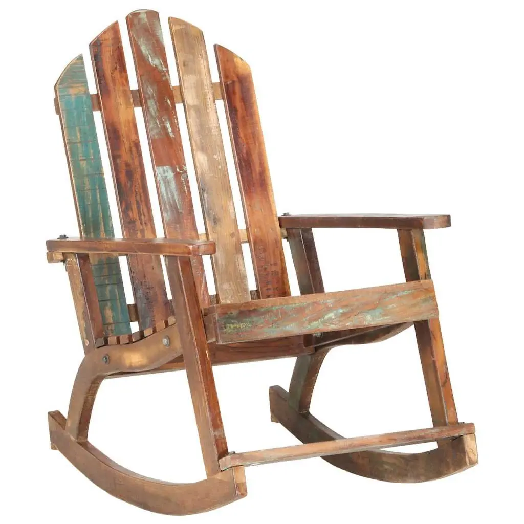 Rocking Chair Solid Reclaimed Wood Garden Outdoor Patio Relaxation Furniture