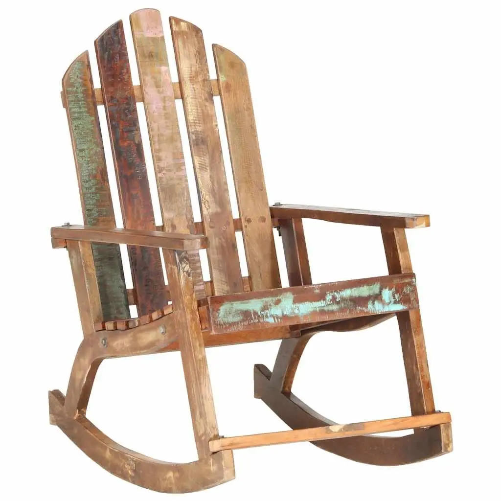 Rocking Chair Solid Reclaimed Wood Garden Outdoor Patio Relaxation Furniture