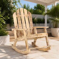 Comfortable Wooden Rocking Chair for Outdoor Use