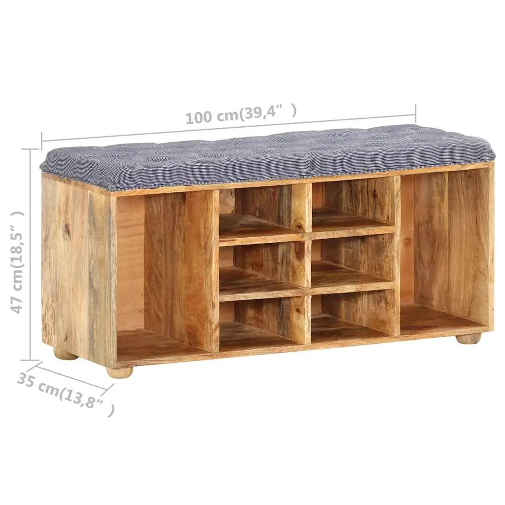 Storage Bench Entryway Organised 100 x 35 x 47 cm Brown