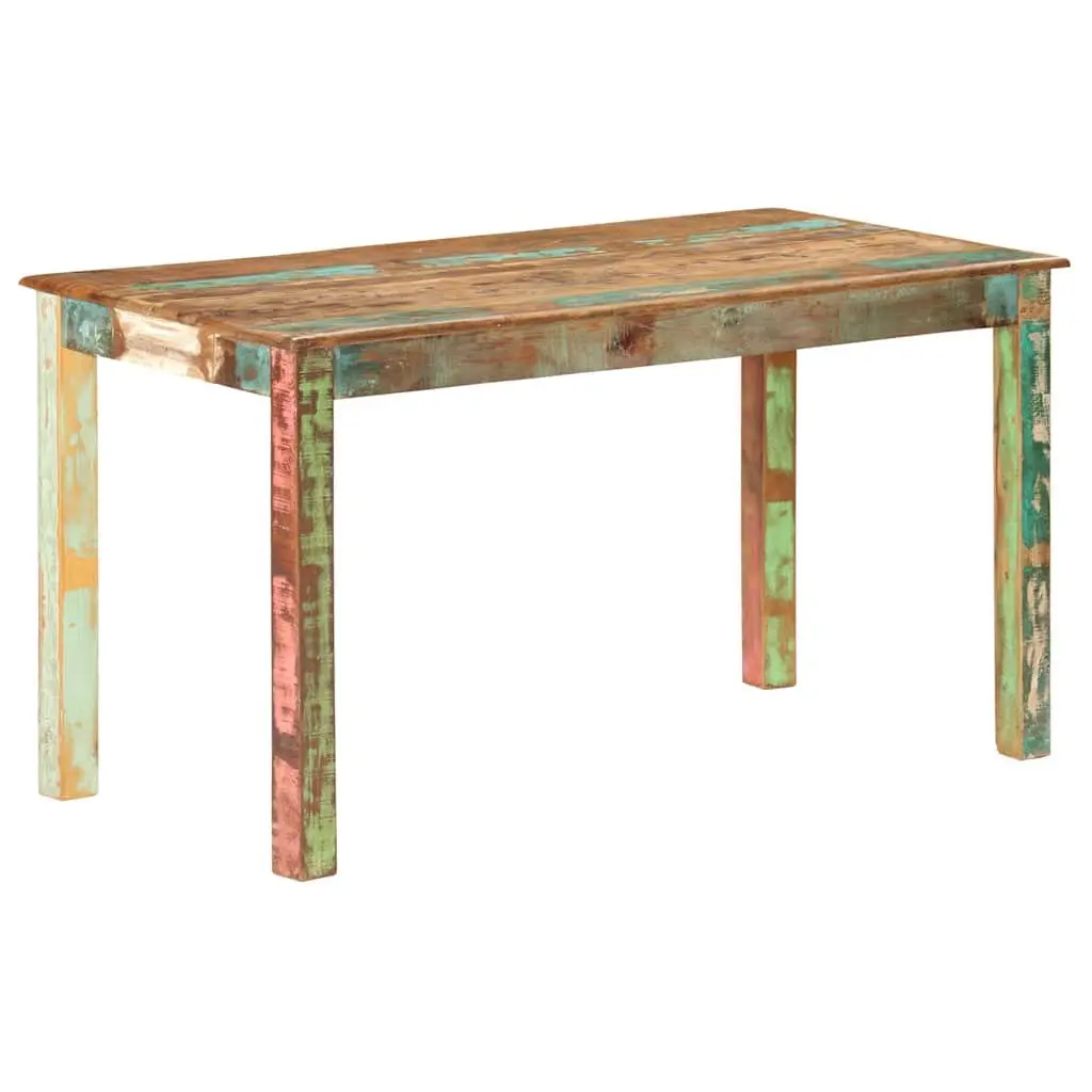 Dining Table Antique Solid Reclaimed Wood Kitchen Room 140x70x76cm Multicolour