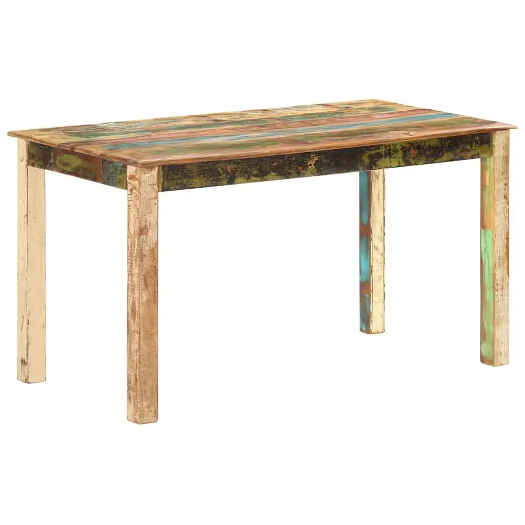 Dining Table Antique Solid Reclaimed Wood Kitchen Room 140x70x76cm Multicolour
