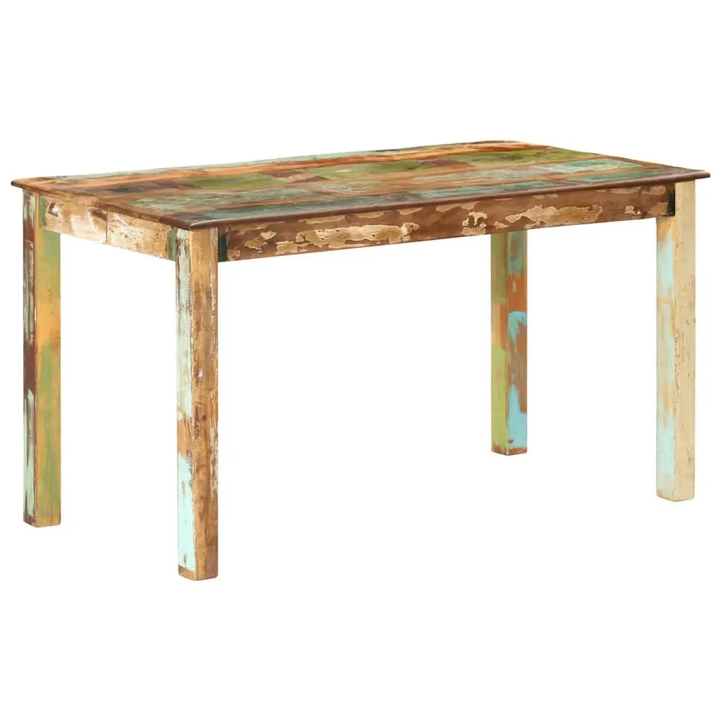 Dining Table Antique Solid Reclaimed Wood Kitchen Room 140x70x76cm Multicolour