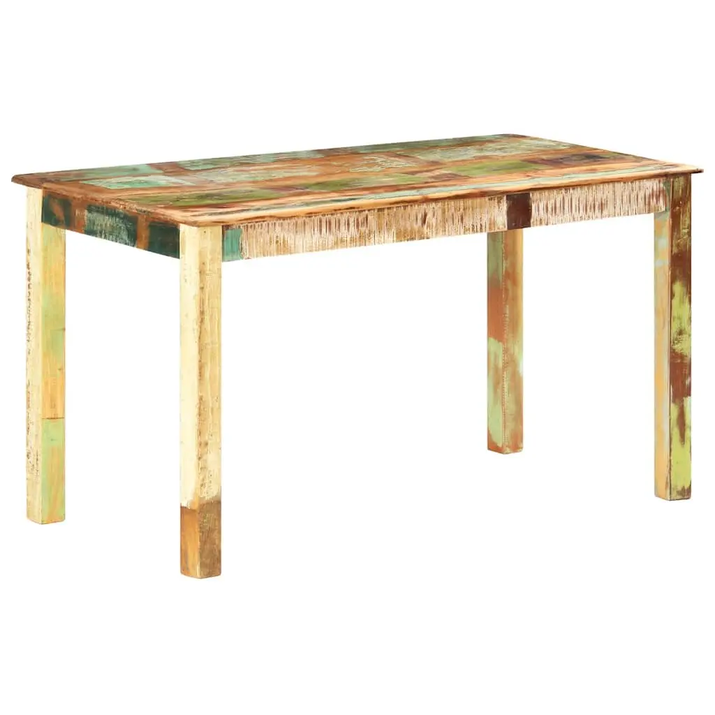 Dining Table Antique Solid Reclaimed Wood Kitchen Room 140x70x76cm Multicolour