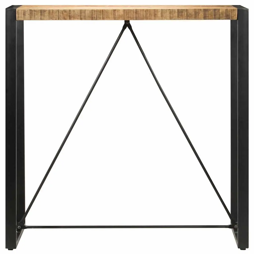 Solid Mango Wood Bar Table with Steel Support