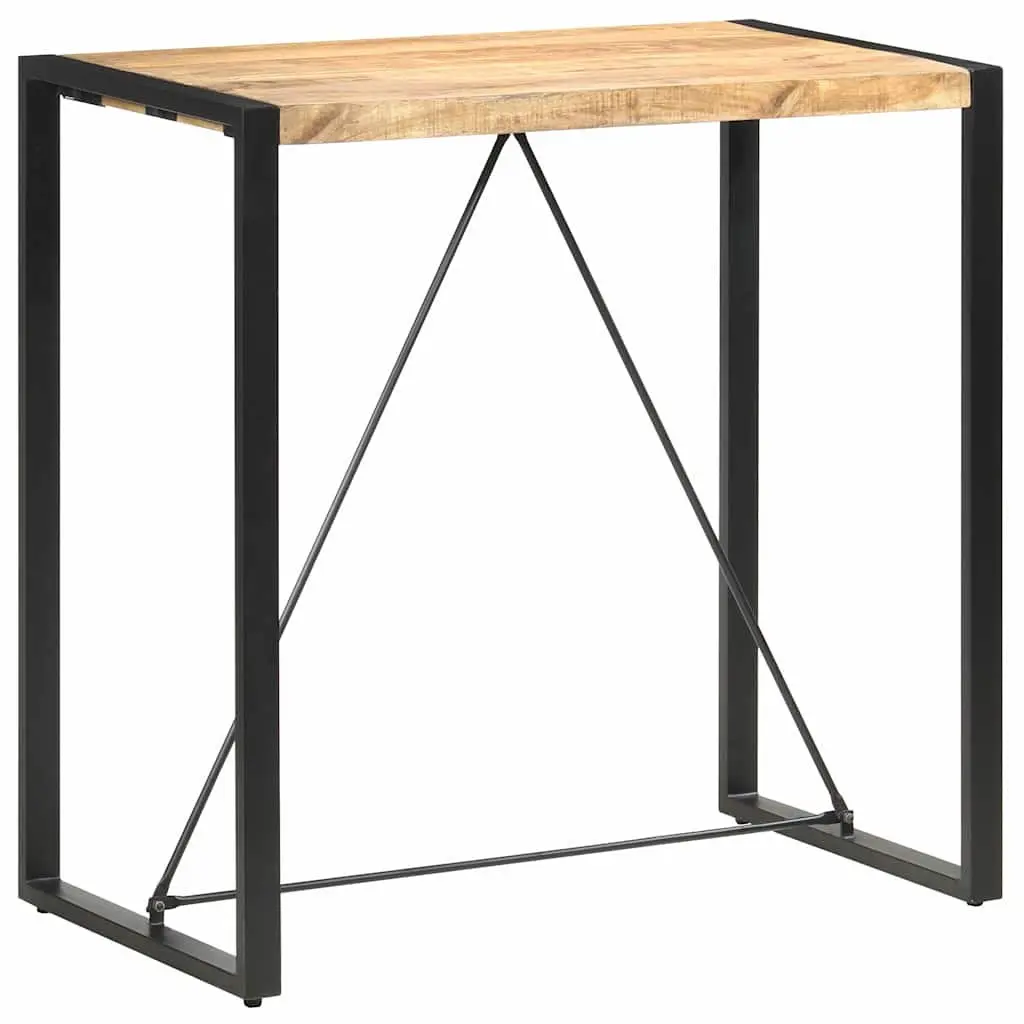 Solid Mango Wood Bar Table with Steel Support