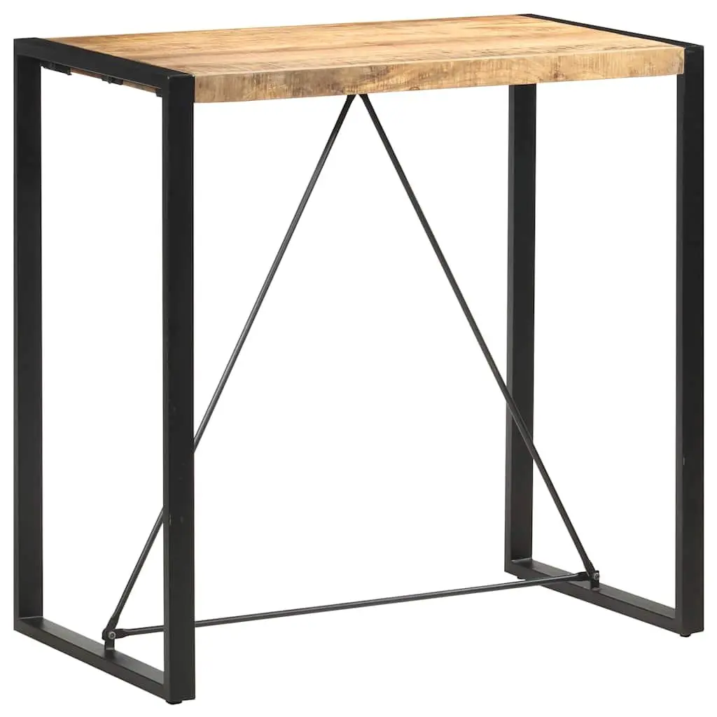 Solid Mango Wood Bar Table with Steel Support