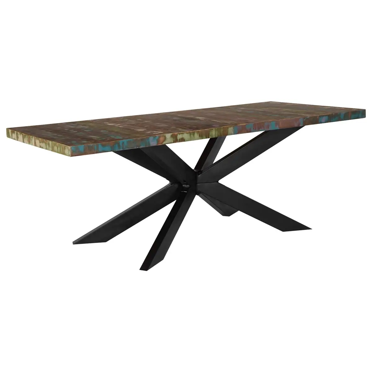Dining Table 180x90x76 cm Solid Reclaimed Wood Industrial Design Kitchen