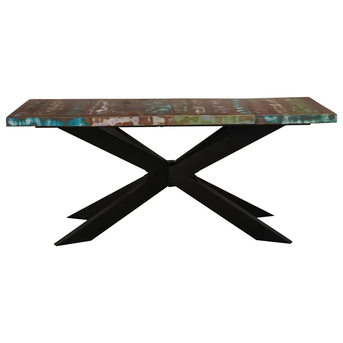 Dining Table 180x90x76 cm Solid Reclaimed Wood Industrial Design Kitchen