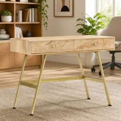 Practical Writing Desk 100x55x75cm in Solid Wood