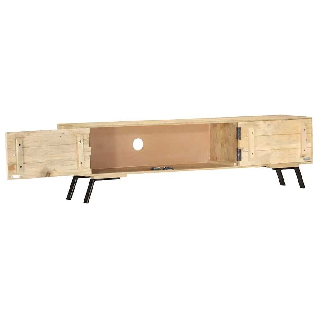 TV Cabinet Solid Mango Wood Living Room Storage Unit 140x30x40 cm Brown