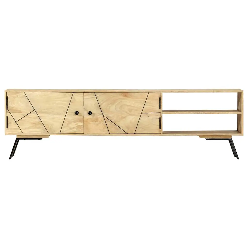 TV Cabinet Solid Mango Wood Living Room Storage Unit 140x30x40 cm Brown