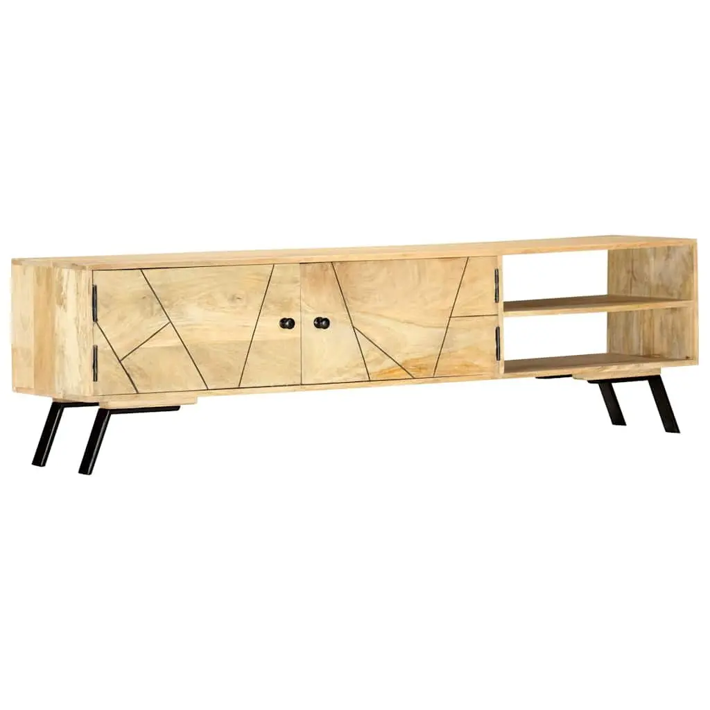 TV Cabinet Solid Mango Wood Living Room Storage Unit 140x30x40 cm Brown