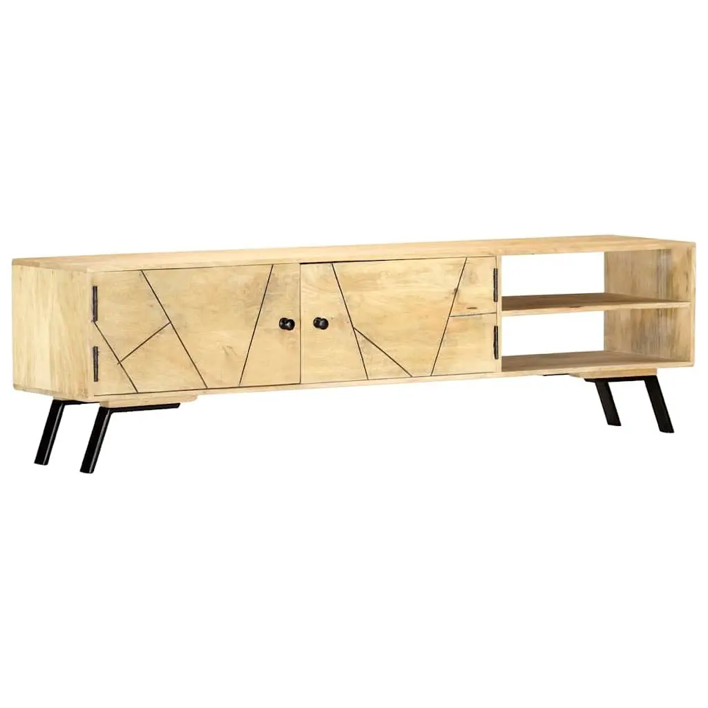 TV Cabinet Solid Mango Wood Living Room Storage Unit 140x30x40 cm Brown