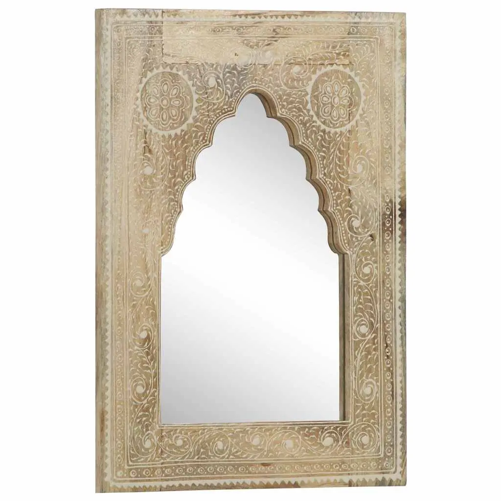 Wooden Mirror Vintage Style 40x55 cm Hallway Bathroom Brown