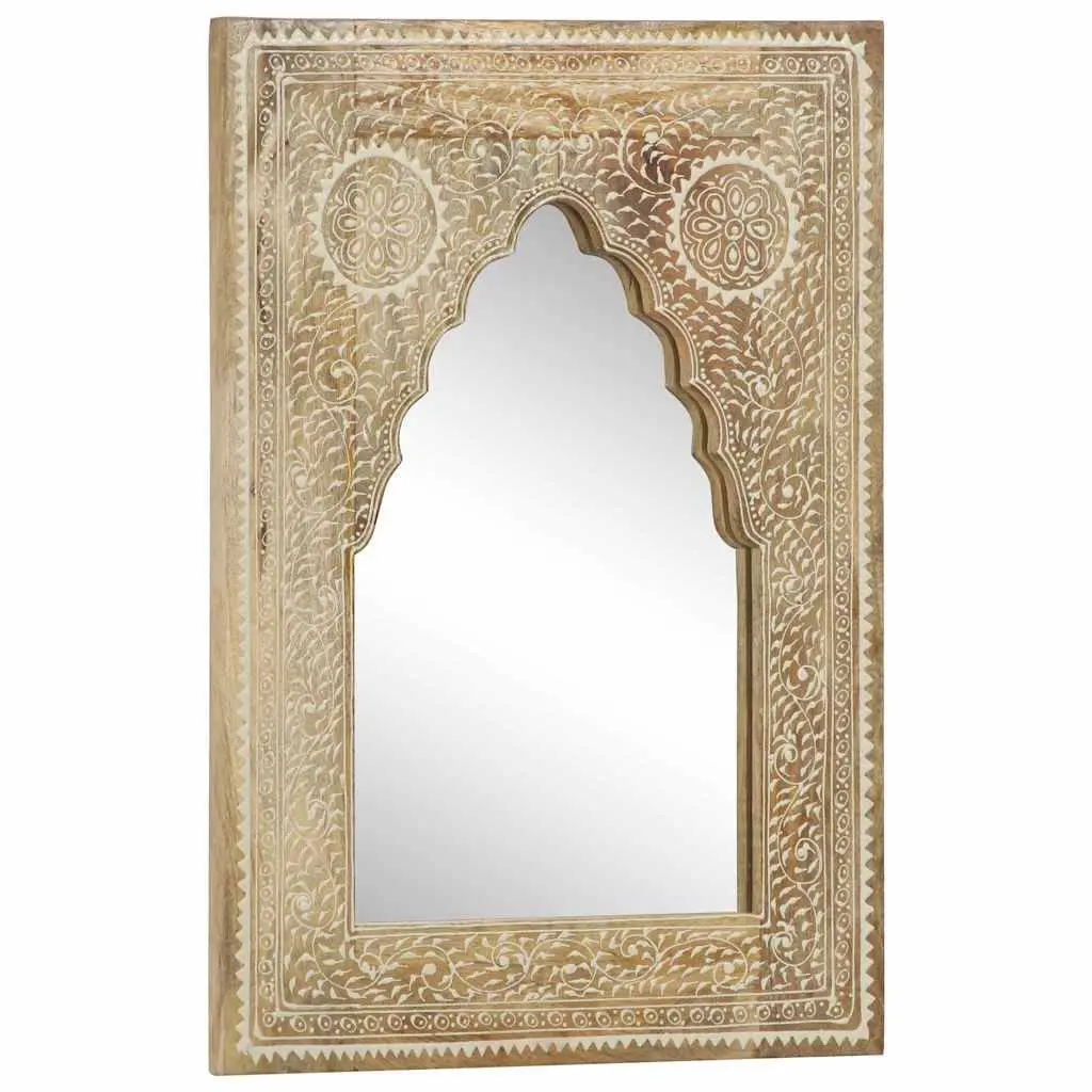 Wooden Mirror Vintage Style 40x55 cm Hallway Bathroom Brown