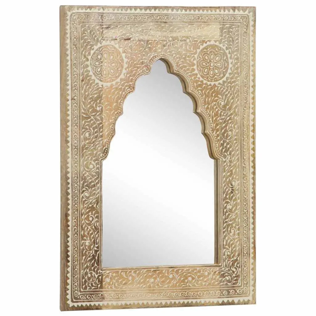Wooden Mirror Vintage Style 40x55 cm Hallway Bathroom Brown