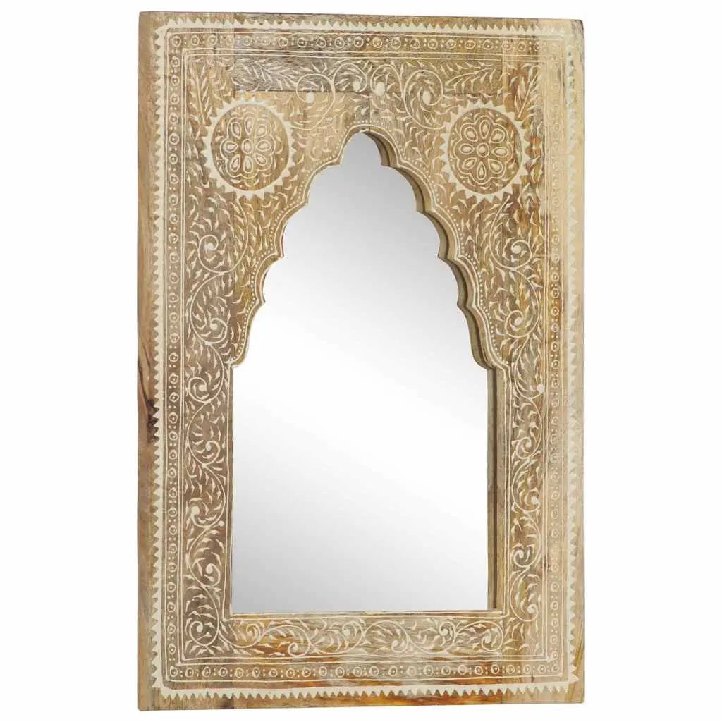 Wooden Mirror Vintage Style 40x55 cm Hallway Bathroom Brown