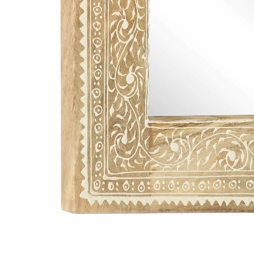 Wooden Mirror Vintage Style 40x55 cm Hallway Bathroom Brown