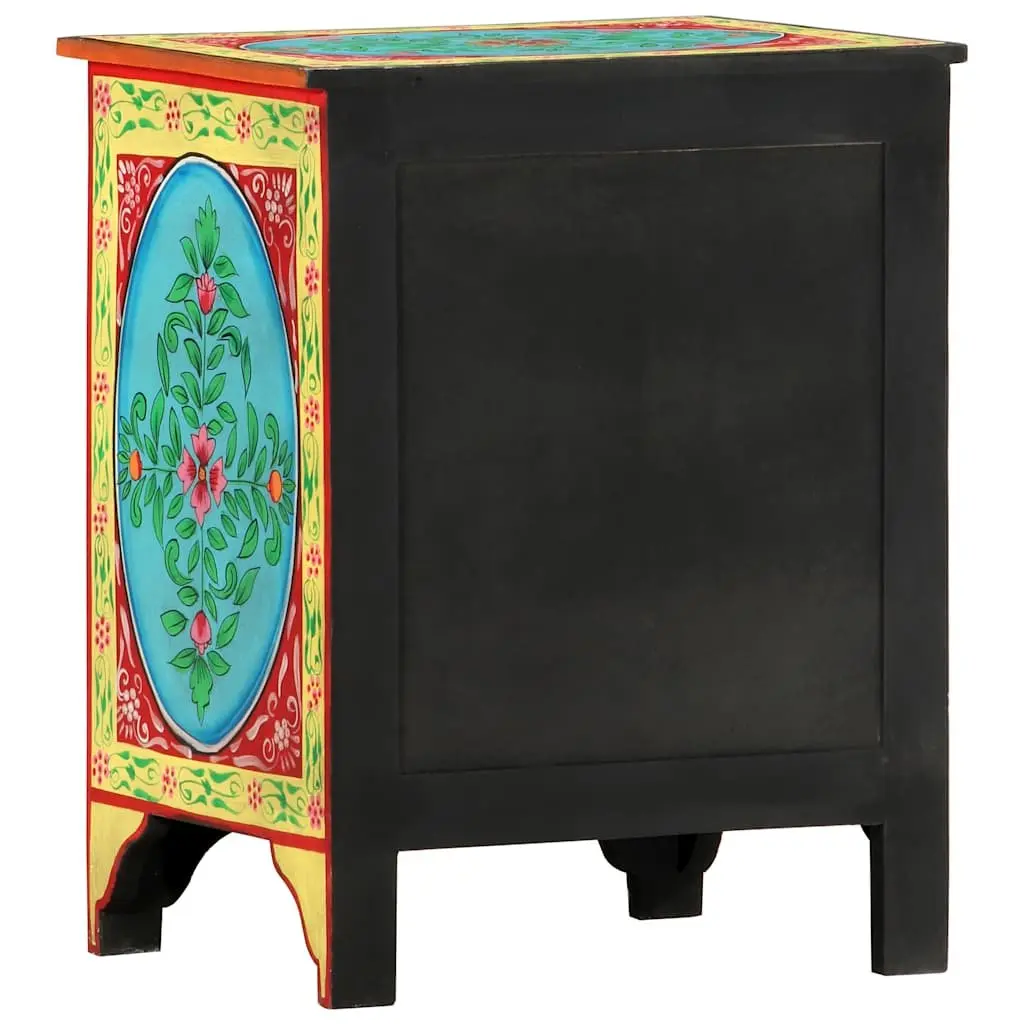 Hand-Painted Bedside Cabinet in Multicolour