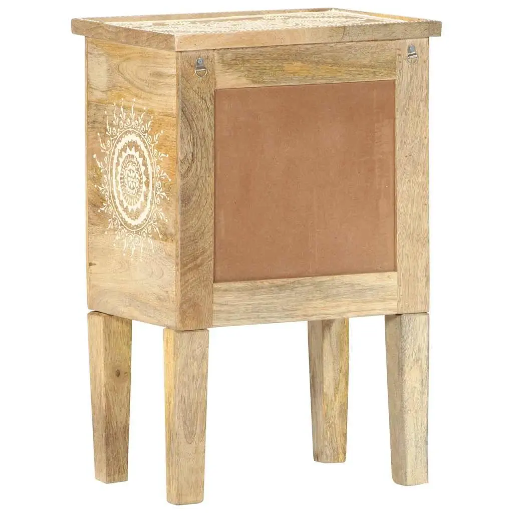 Bedside Cabinet Vintage Style Hand Painted Solid Mango Wood 40x30x60cm Brown