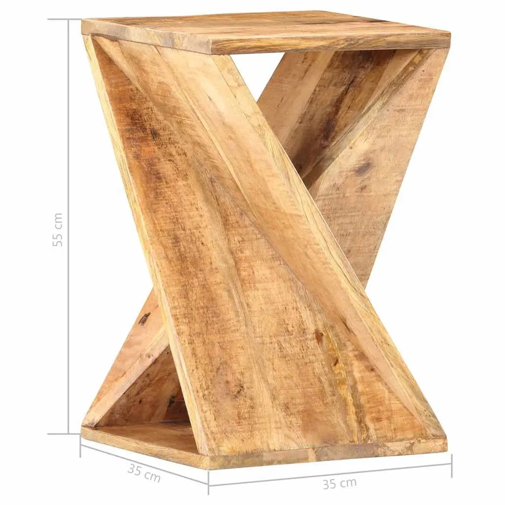 Solid Wood Mango Side Table Accent End Table Nightstand Stool 35x35x55 cm Brown