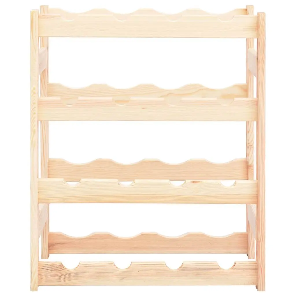Wine Rack Solid Wood Storage Display Holder 16 Bottles Beige