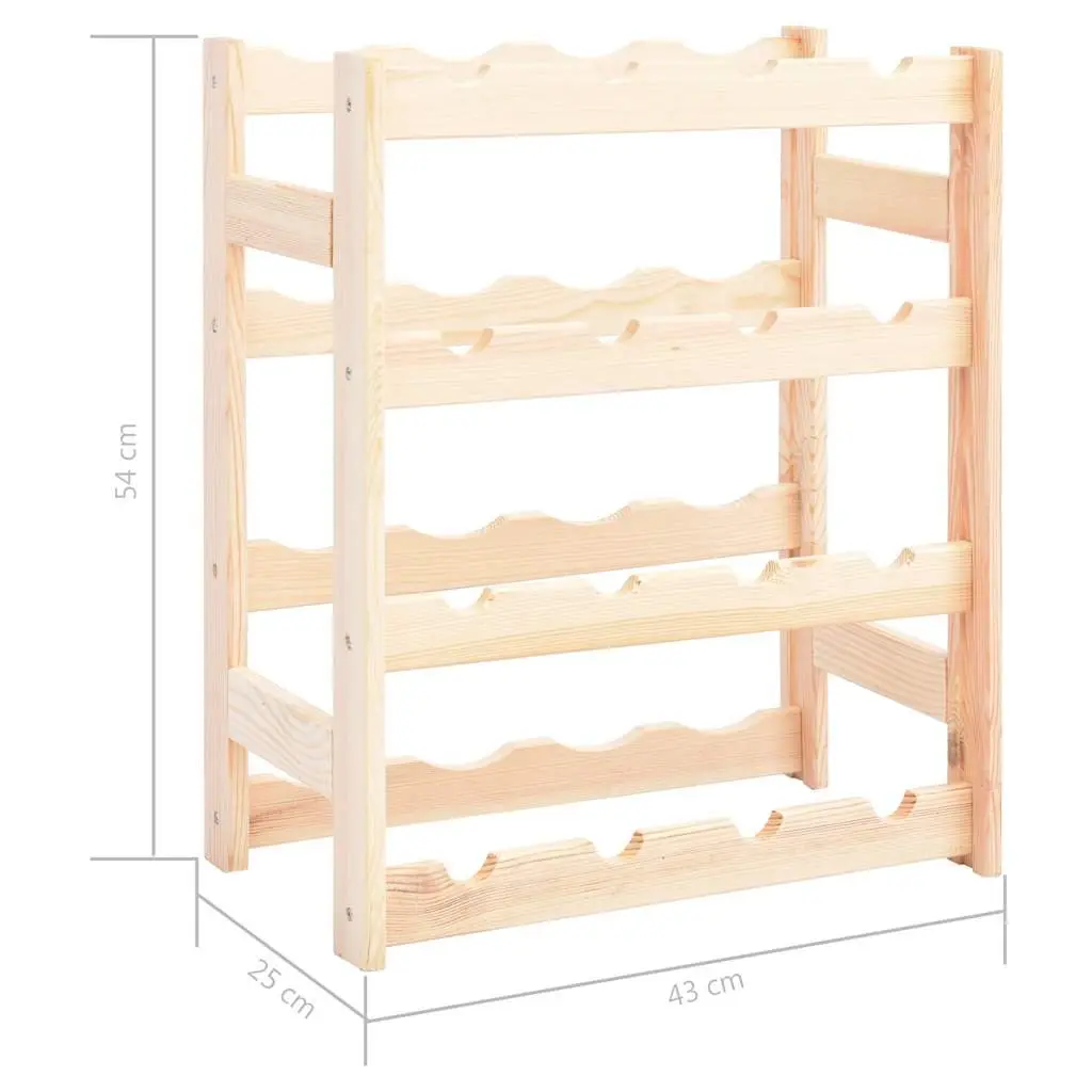 Wine Rack Solid Wood Storage Display Holder 16 Bottles Beige