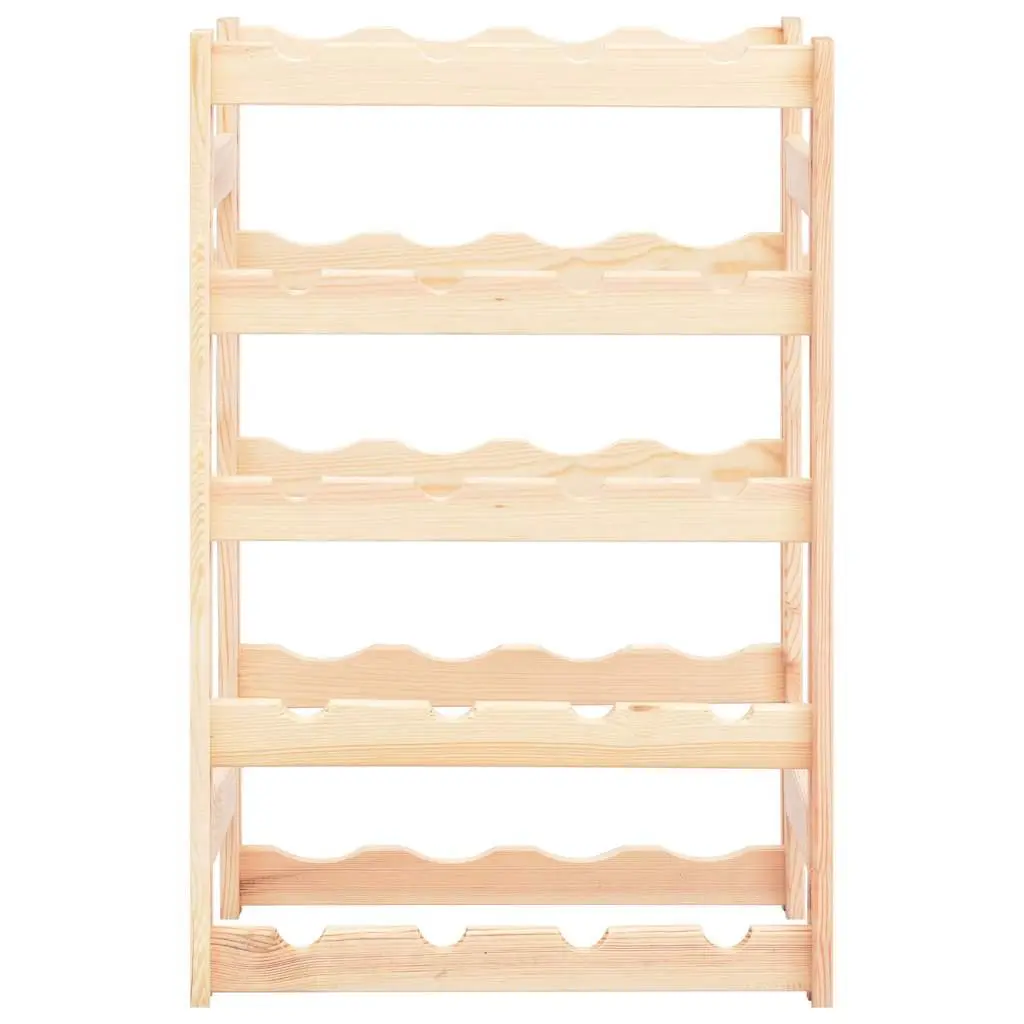 Wine Rack Solid Wood Storage Display Stand 20 Bottles Beige