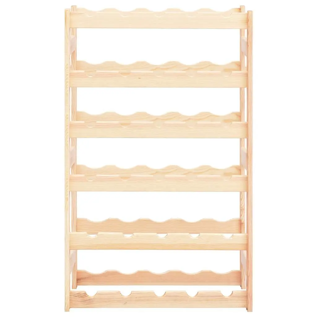 Wine Rack Solid Wood Storage Display Cabinet Holder for 30 Bottles Beige