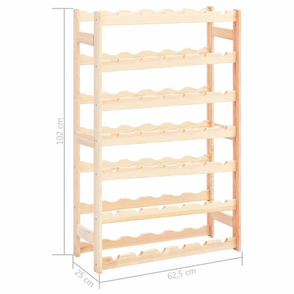 Wine Rack Storage Display Cabinet for 42 Bottles Solid Pinewood Beige