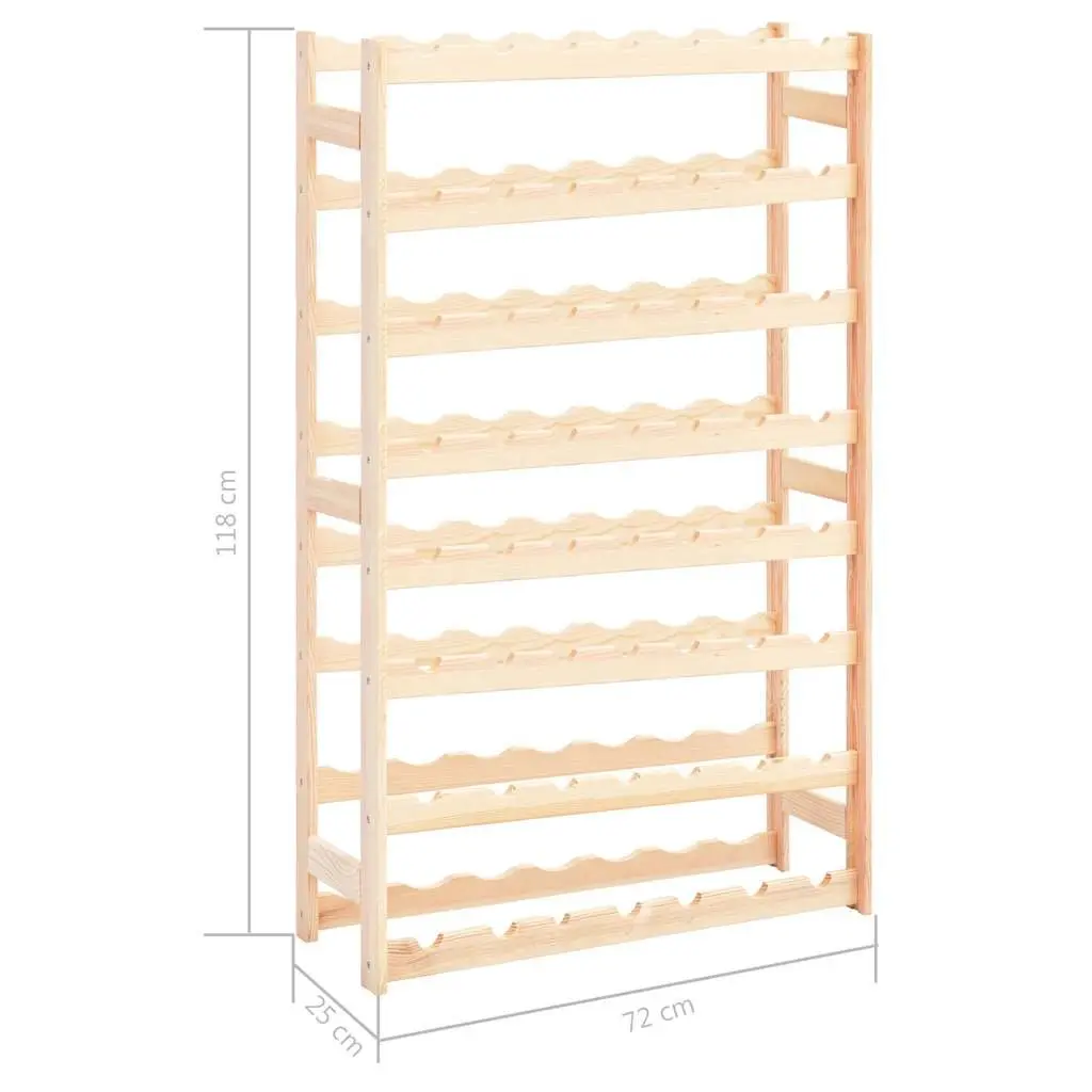 Solid Wood Wine Rack Storage Cabinet Holder Beige for 56 Bottles Display
