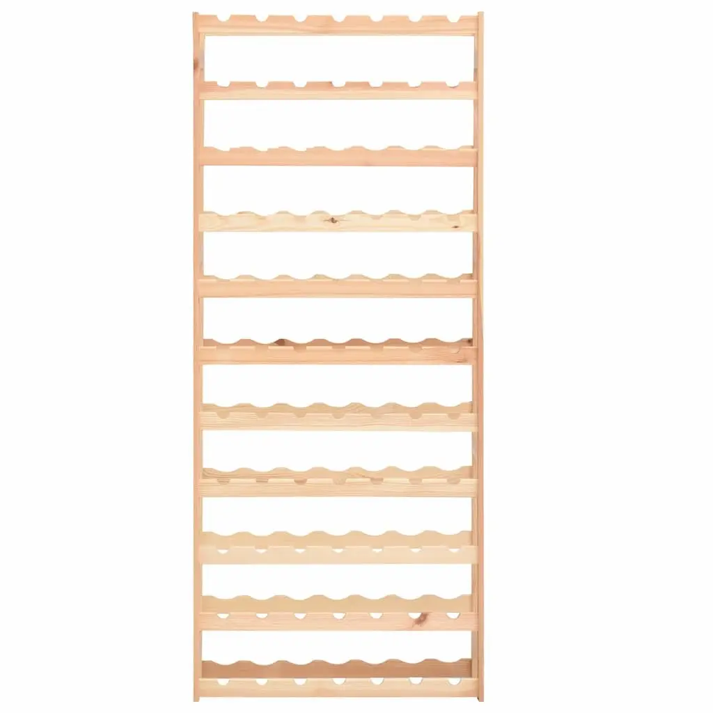 Wine Rack Storage Display Cabinet Solid Wood 77 Bottle Beige