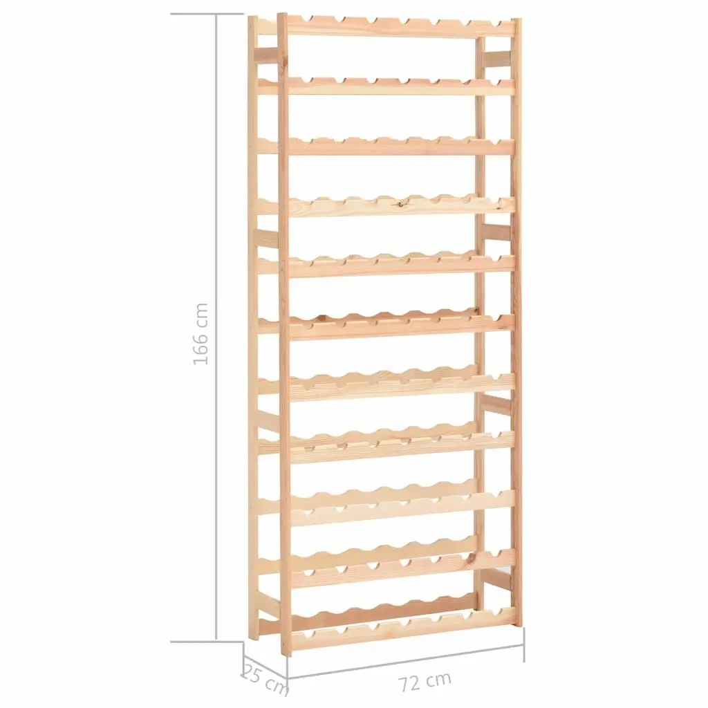 Wine Rack Storage Display Cabinet Solid Wood 77 Bottle Beige