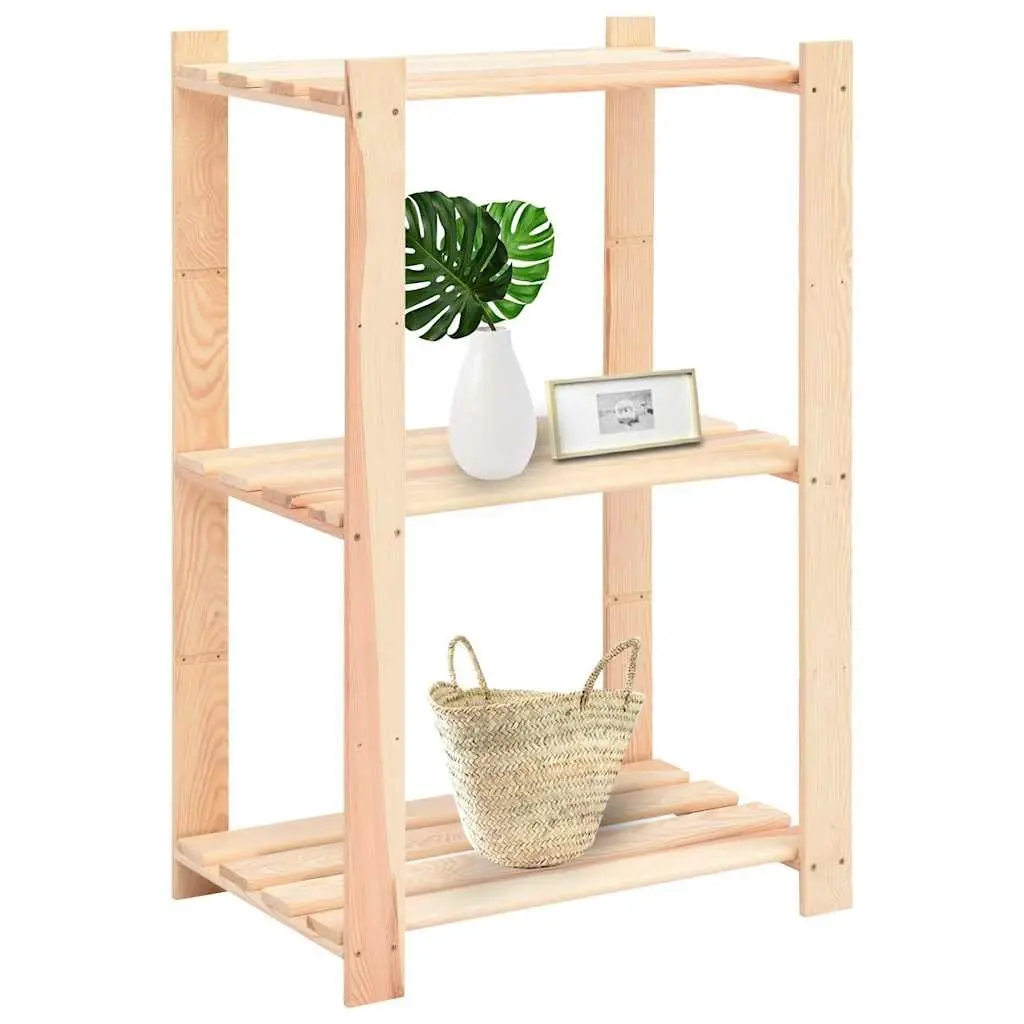 3-Tier Solid Wood Rack for Home Use