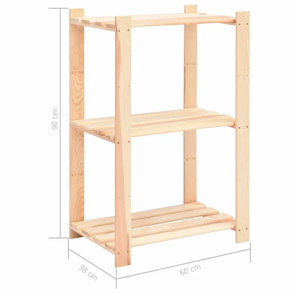 3-Tier Solid Wood Rack for Home Use