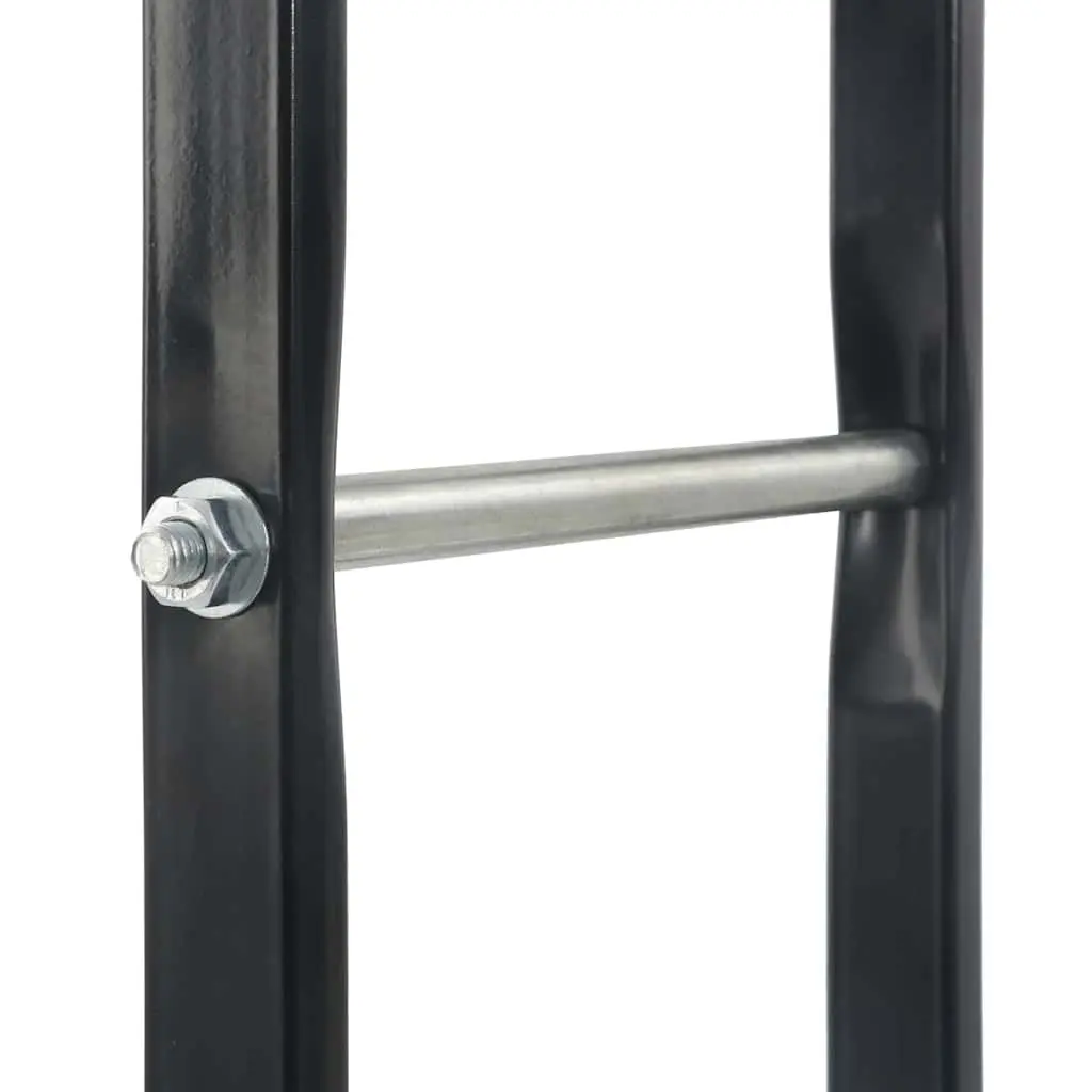 Steel Log Holder Black Rectangular Firewood Storage for Fireplace and Wood Stove