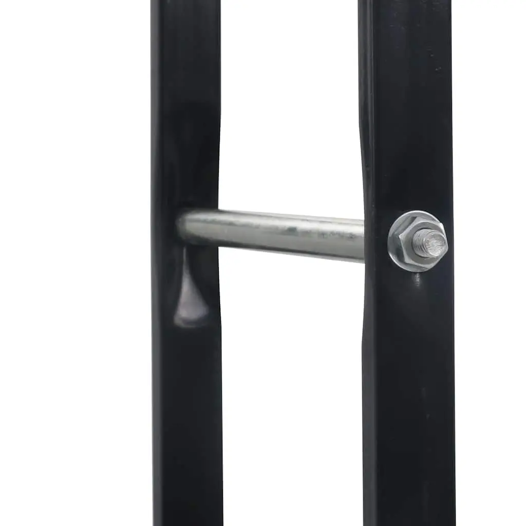 Firewood Rack Log Holder Storage Heavy-duty Steel 100 x 25 x 200 cm Black