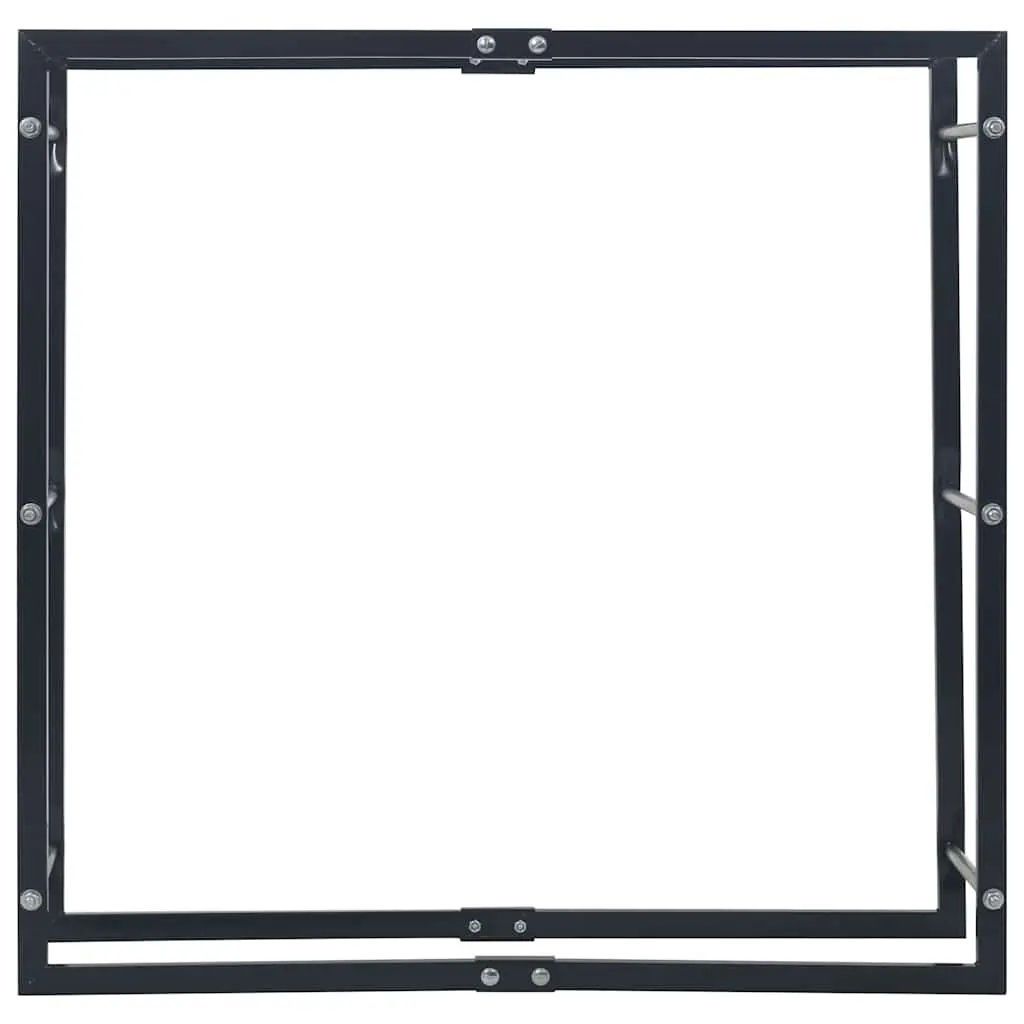 Firewood Rack Log Storage Holder Steel 100cm Black