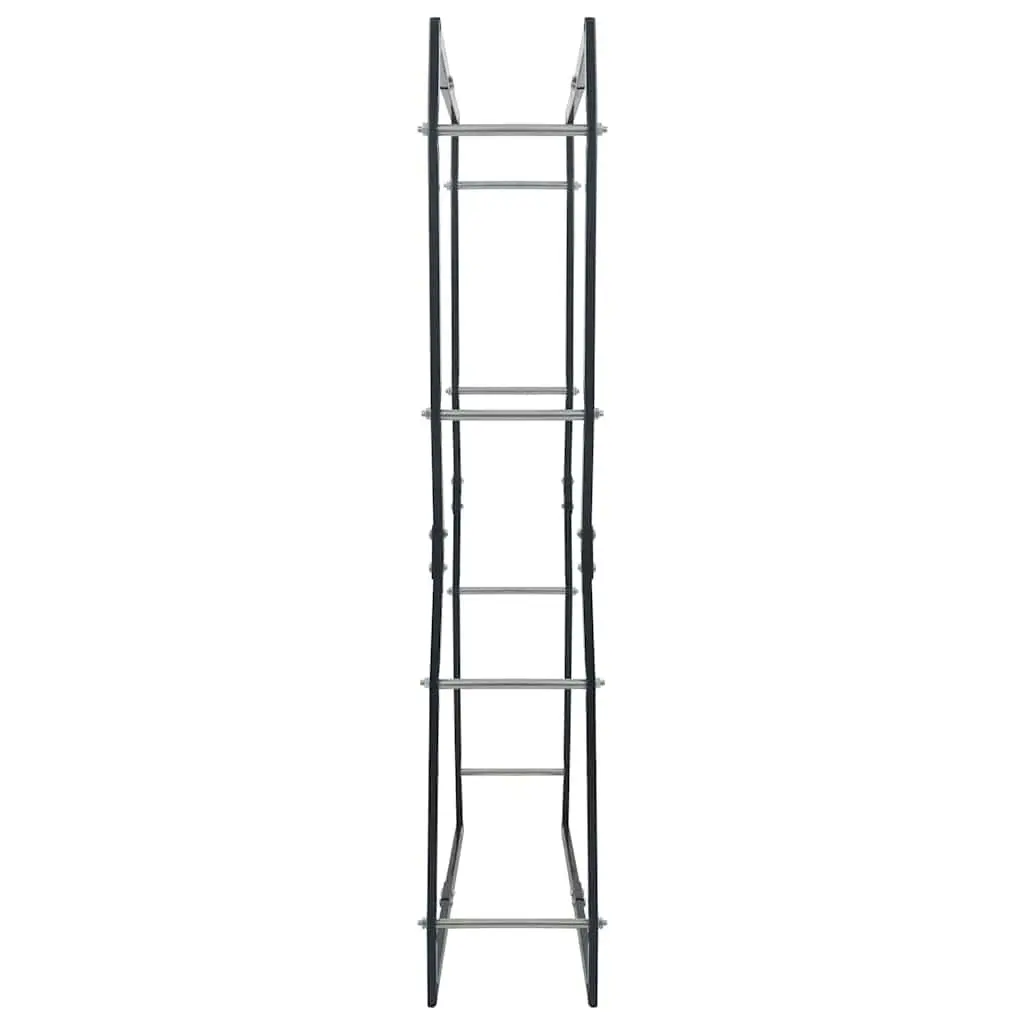Firewood Rack Log Storage Holder Tall Black Steel