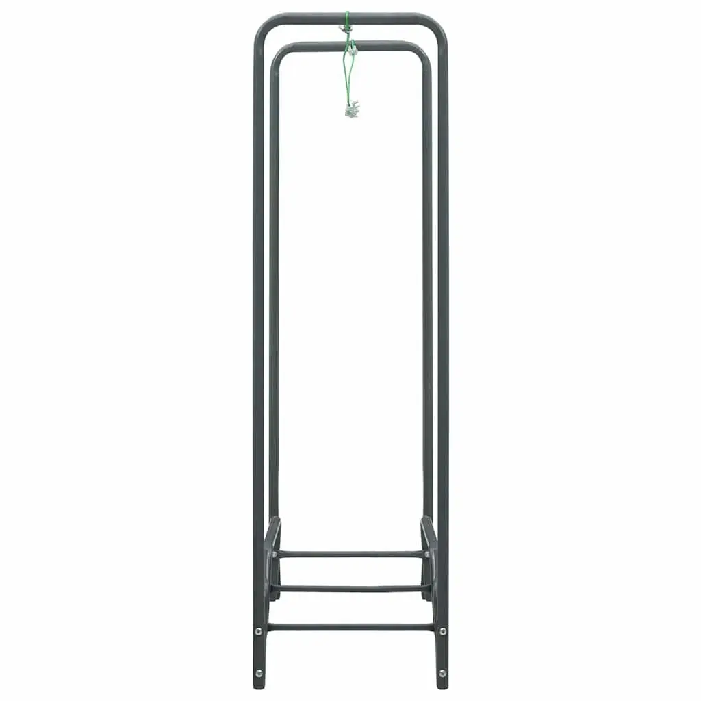 Firewood Rack Log Holder Heavy Duty Steel Grey 120cm