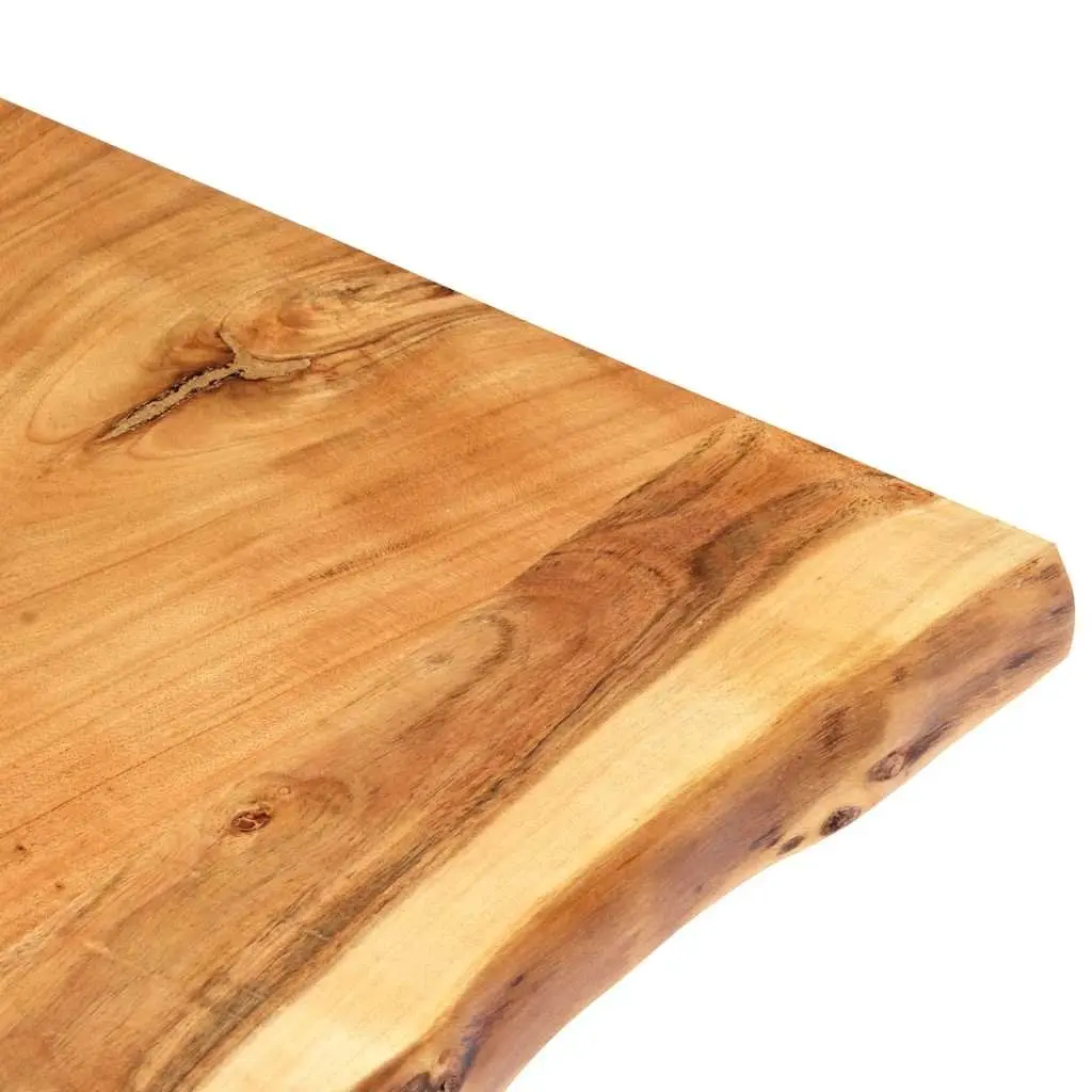 Solid Acacia Wood Table Top Live Edge Brown Kitchen Desk Coffee 100x50-60x2.5cm