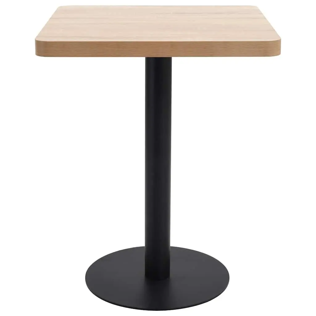 Bistro Table Light Brown Square 60x60cm Kitchen Dining Coffee Shop Bar Furniture