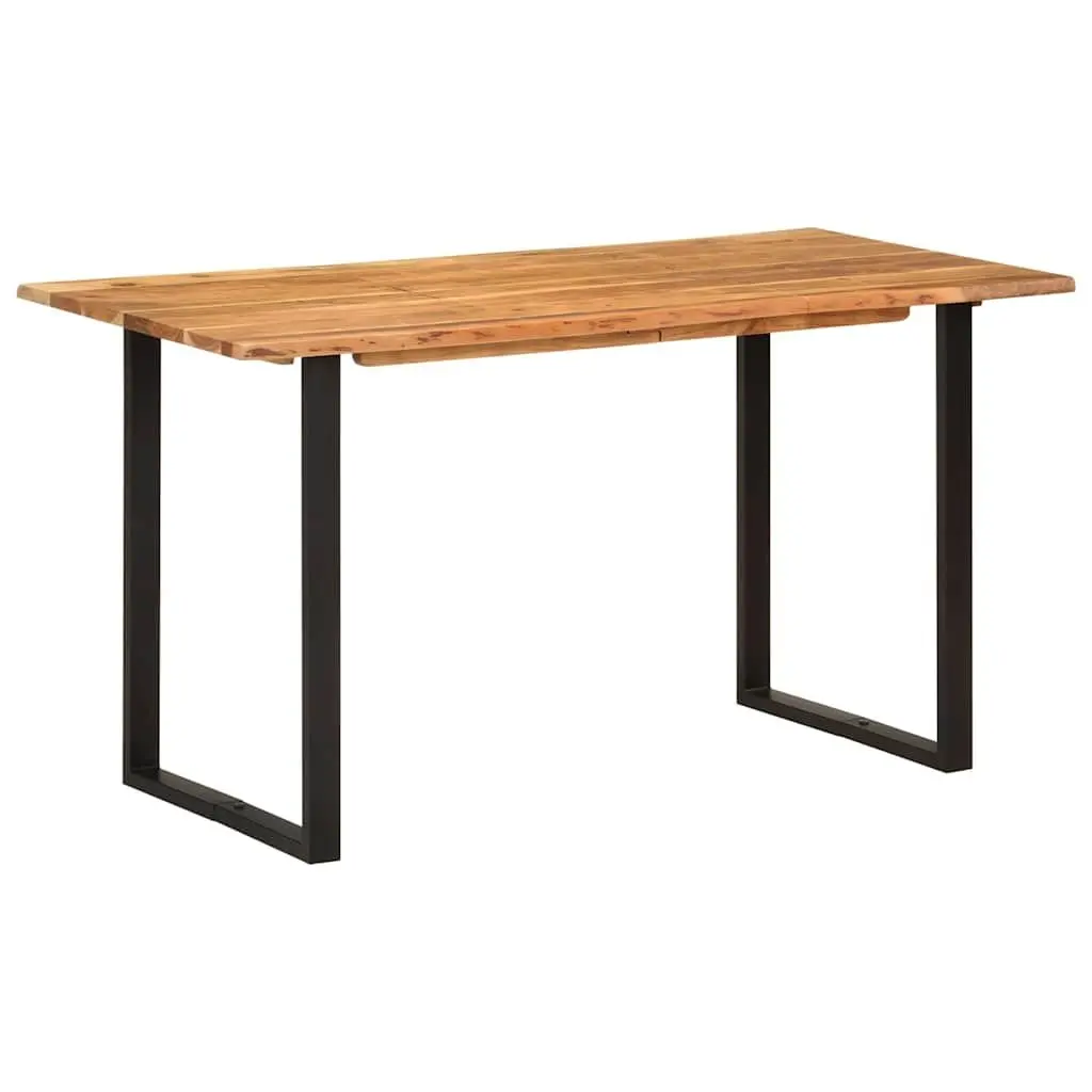 Dining Table Kitchen Room 140x70x76 cm Brown Wooden Industrial Rustic